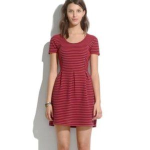 Madewell Bistro Dress in Ridgestripe Red & Navy 4